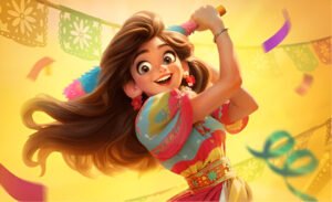 Imagem do slot Piñata Wins com piñatas coloridas e símbolos de vitória.